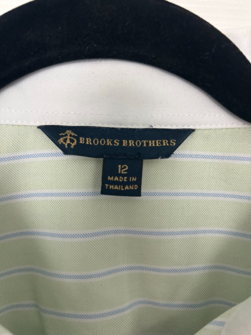 Brooks Brothers Shirt Womens 12 Supima Cotton Green Stripe Button Up - Picture 6 of 7